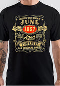 Born In June 1957 T-Shirt Hoodie, Sweatshirt | PureTeeCo.com