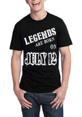 Legends Are Born In July 12 Black T-Shirt Hoodie, Sweatshirt | PureTeeCo.com