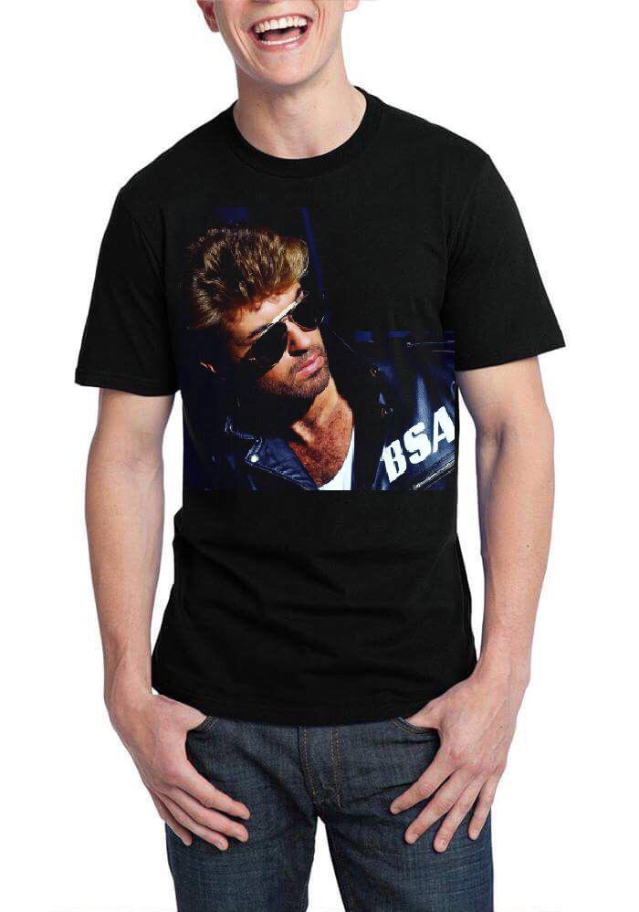 George Michael Half Sleeve Black T-Shirt Style001 Hoodie, Sweatshirt | PureTeeCo.com