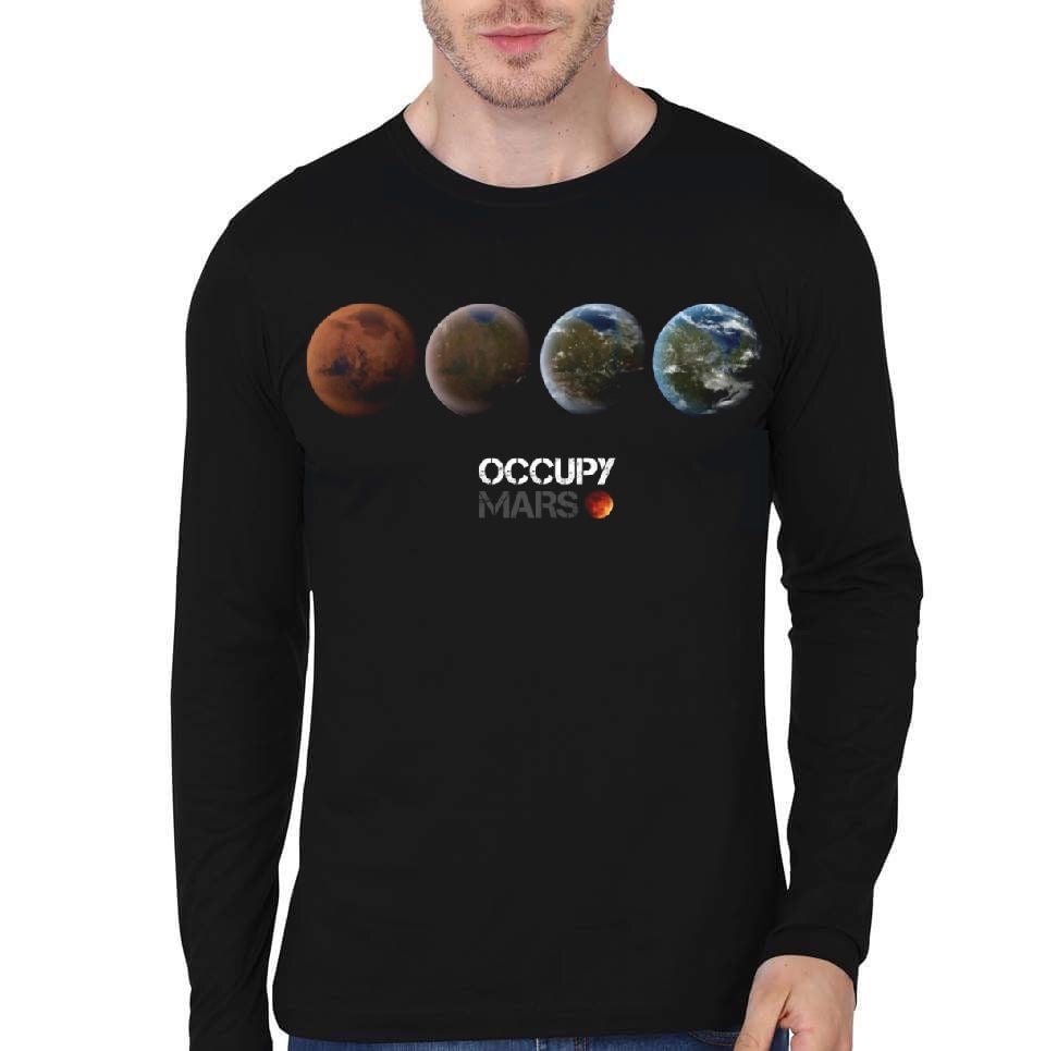 Occupy Mars Full Sleeve T-Shirt Hoodie, Sweatshirt | PureTeeCo.com