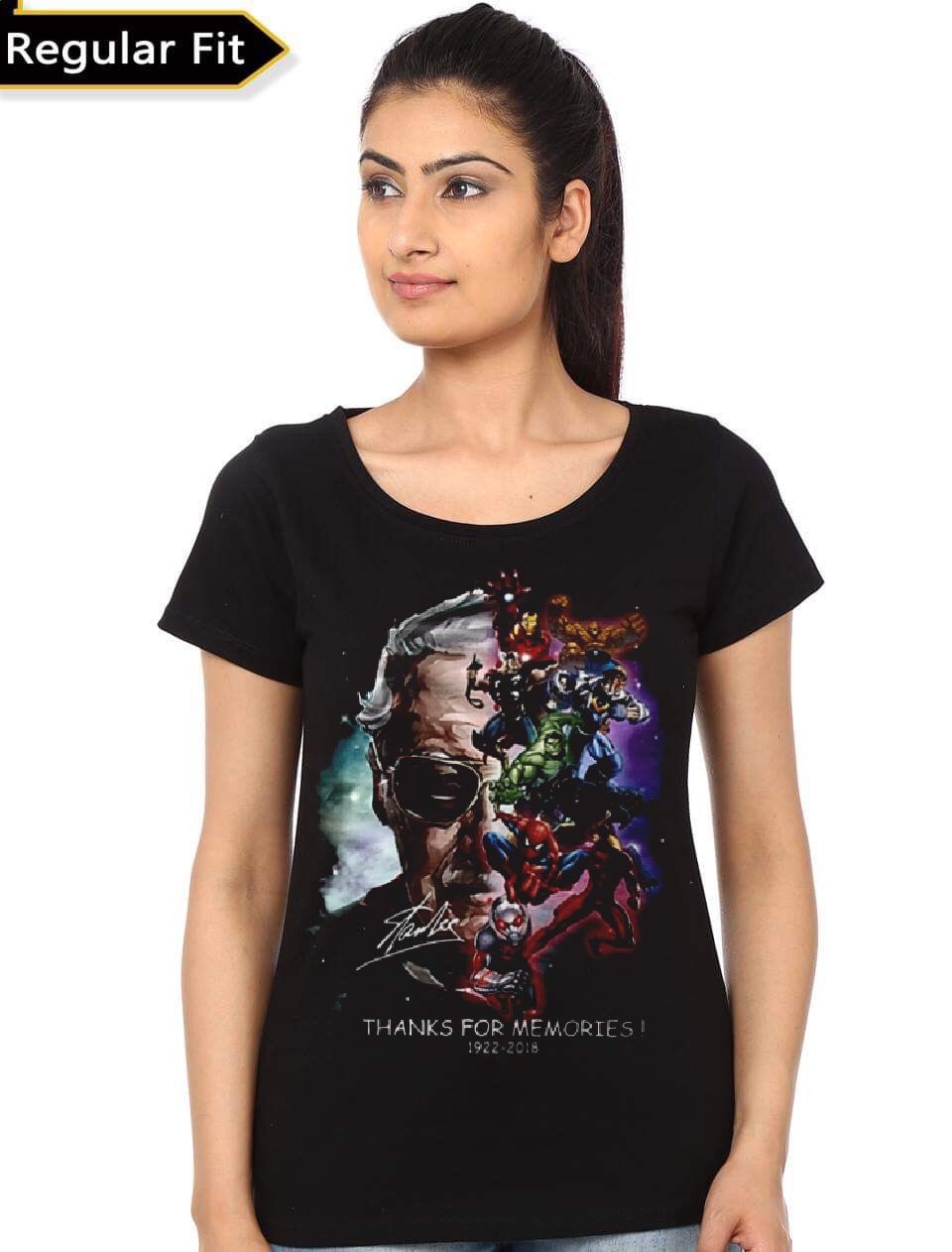Thank You Stan Lee Girlâ€™s Black T-Shirt Hoodie, Sweatshirt | PureTeeCo.com