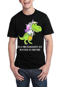 Be A Unicornasaurus Rex In A Field OF Unicorns Black Half Sleeve T-Sthirt T-Shirts, Hoodie, Sweatshirt | PureTeeCo.com
