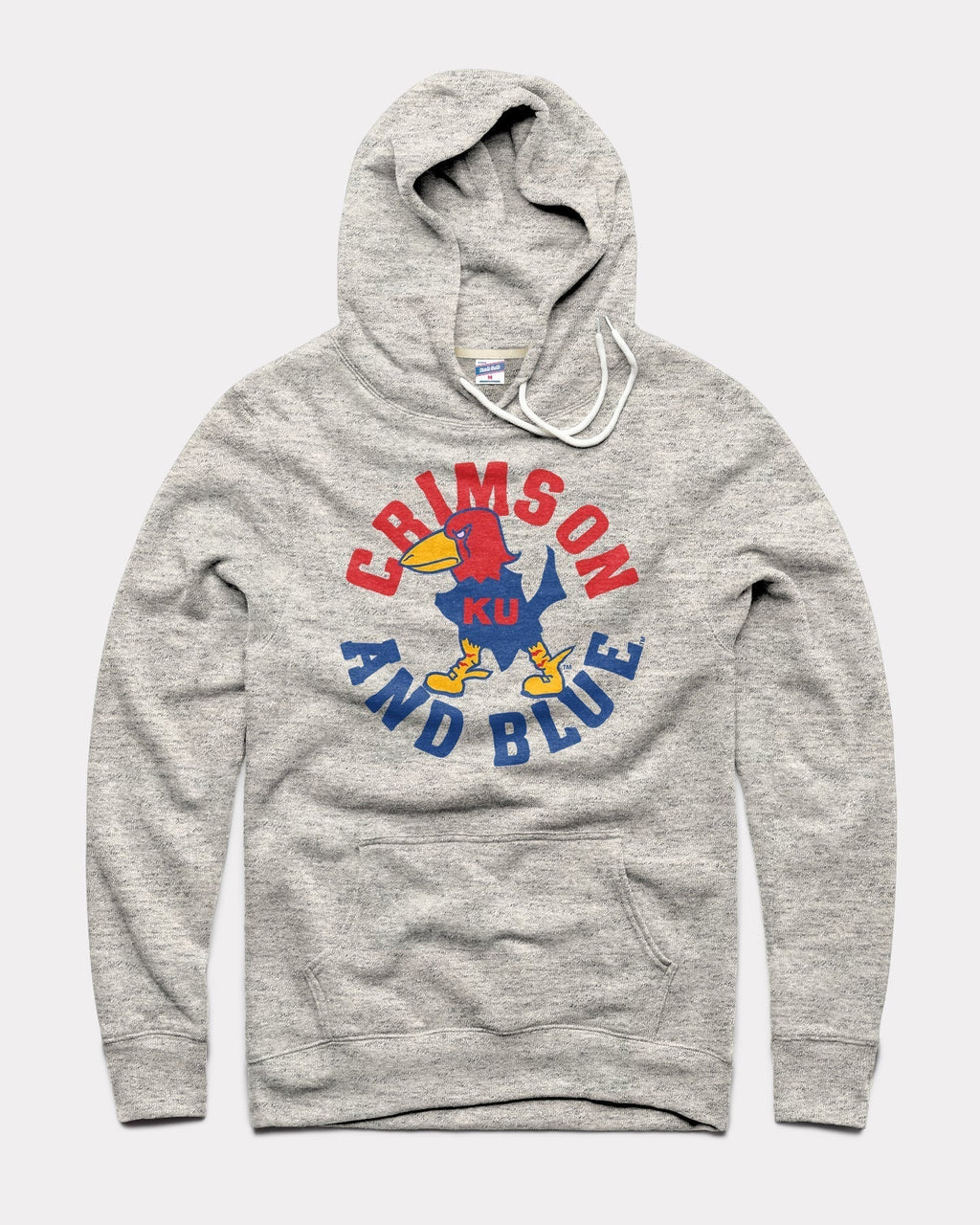 KU Crimson and Blue Athletic Grey Hoodie T-Shirts, Sweatshirt | PureTeeCo.com