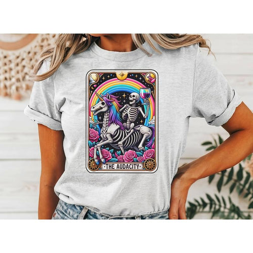 #801 - The Audacity Tarot Card Design -  - Print Unisex Crew neck Tee T-shirt Hoodie, Sweatshirt | PureTeeCo.com