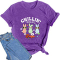 Happy Easter Shirts for Women Funny Bunny T-Shirt Rabbit Graphic Tee Tops Easter Egg Holiday Shirt