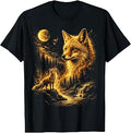 Cute Fox Graphic Tee Boys Men Nature Animal Vintage T-Shirt