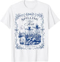 Blue Toile Tea Party Spilling The Tea Since 1773 Patriotic T-Shirt