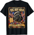 Vintage Big Boy 4014 Train 4th of July Retro US Flag for Men T-Shirt