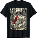 Humor of Inverted Stories Little Red Riding Hood Funny Meme T-Shirt