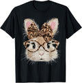 Happy Easter Leopard Bunny Glasses Coquette Bow