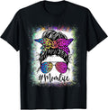 Funny Mom Life Rainbow Leopard Bleached Tees