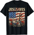 Vintage Jesus JesUSAves Saves USA 250 Years 1776 2026 Women T-Shirt