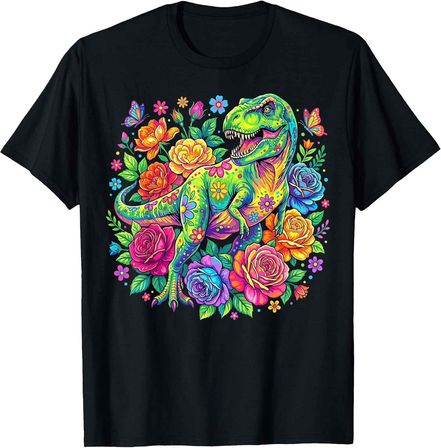 Funny Dinosaur Dino Floral Flower