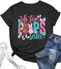 Easter Shirts for Women: Oh for Peeps Sake Tshirt Cute Rabbit Graphic Tees Easter Gift Short Sleeve Tops