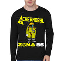 Chernobyl Radioactive symbol zone 86 Black Full Sleeve T-Shirt Hoodie, Sweatshirt | PureTeeCo.com