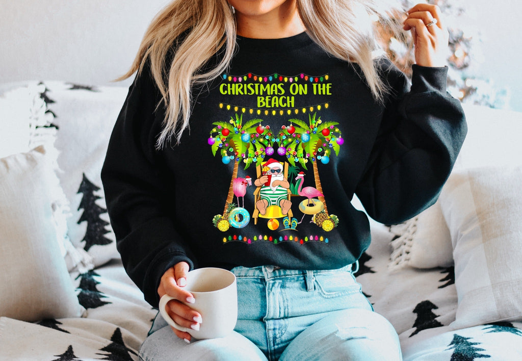 LOUNGEWEAR RUN-SANTA BEACH- CREW NECK SWEATSHIRT- PREORDER CLOSING 9/30 T-Shirts, Hoodie | PureTeeCo.com (Image 1)