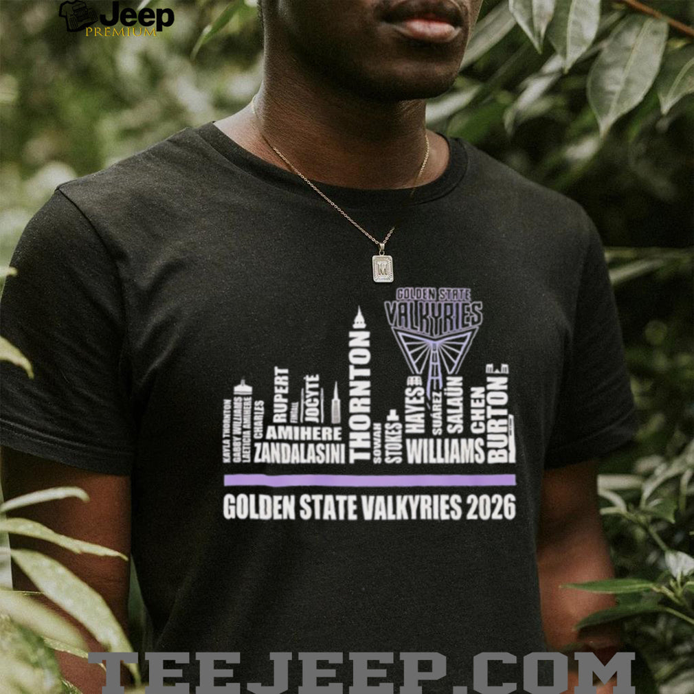 Golden State Valkyries 2026 team name skyline graphic shirt