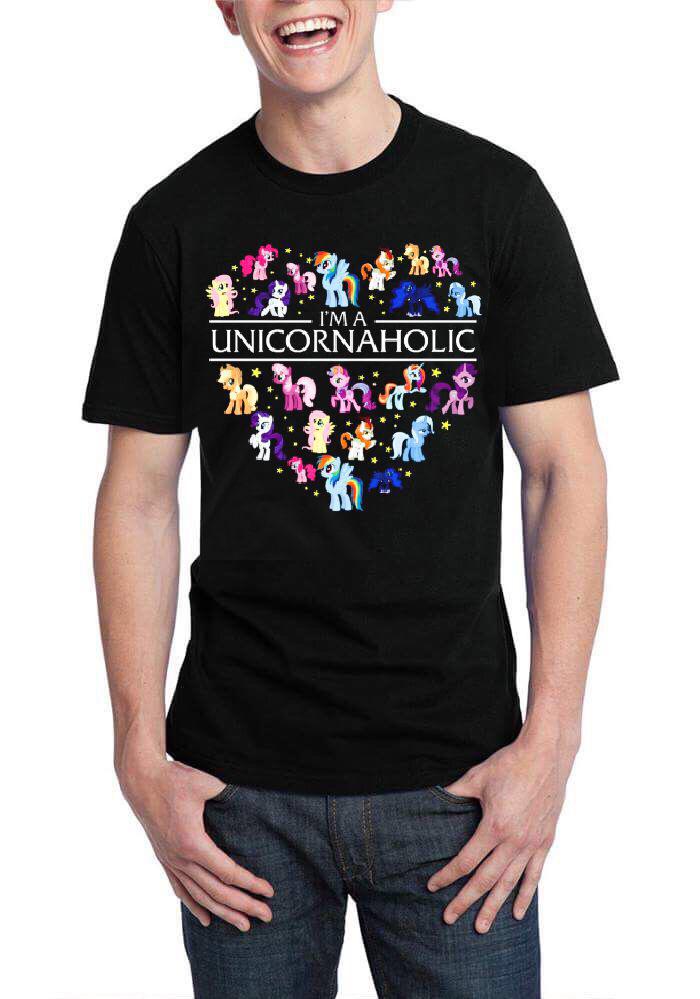 I M A Unicornaholic Black Half Sleeve T-Shirt Hoodie, Sweatshirt | PureTeeCo.com