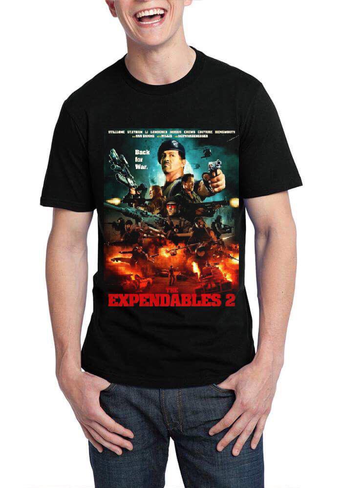 The Expendables 2 Half Sleeve Black T-Shirt Hoodie, Sweatshirt | PureTeeCo.com