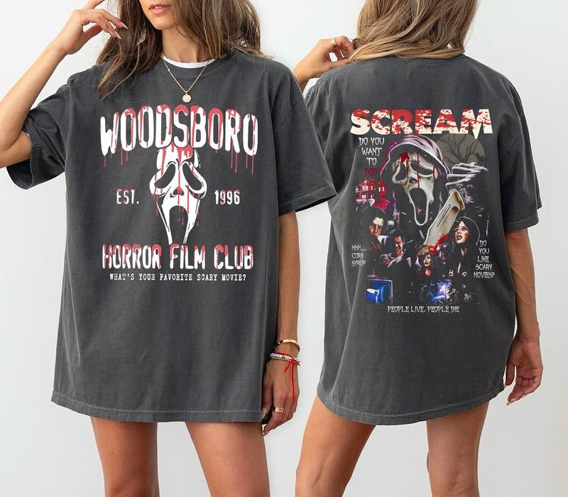 90s Halloween Scream Shirt, Vintage Ghostface Sweatshirt, H.orror Film Club Sweatshirt, Halloween Character Sweater,...