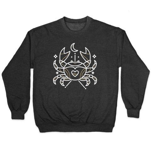 Astrology Cancer Crab Crewneck Sweatshirt T-Shirts, Hoodie | PureTeeCo.com (Image 1)