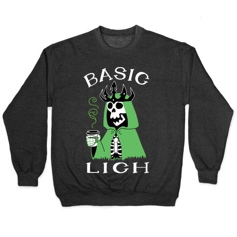 Basic Lich Crewneck Sweatshirt T-Shirts, Hoodie | PureTeeCo.com (Image 1)