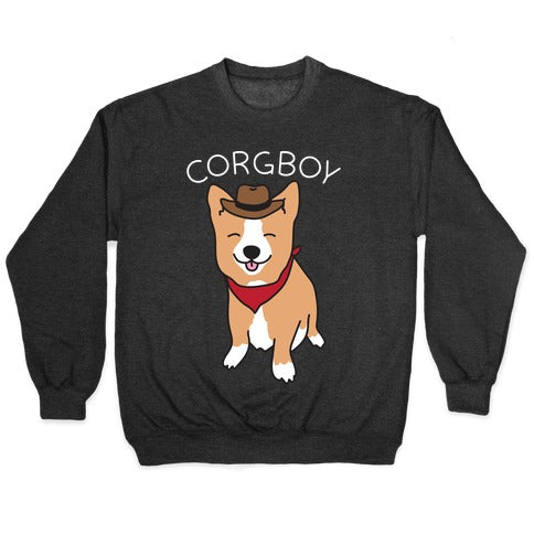 Corgboy Cowboy Corgi Crewneck Sweatshirt T-Shirts, Hoodie | PureTeeCo.com (Image 1)