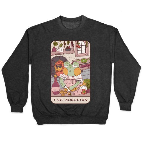 Cottagecore Magician Tarot Card Crewneck Sweatshirt T-Shirts, Hoodie | PureTeeCo.com (Image 1)