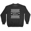 Crafty Bitch Knitting Pattern Crewneck Sweatshirt T-Shirts, Hoodie | PureTeeCo.com (Image 1)