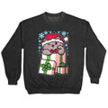 Cute Christmas Cat Crewneck Sweatshirt T-Shirts, Hoodie | PureTeeCo.com (Image 1)