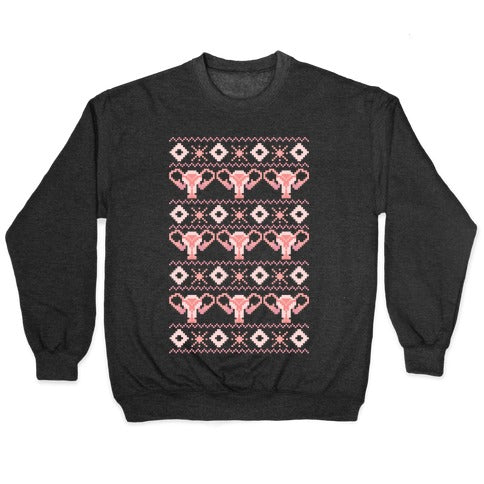 Cuterus Uterus Pattern Crewneck Sweatshirt T-Shirts, Hoodie | PureTeeCo.com (Image 1)
