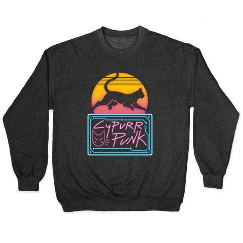 Cypurr Punk Crewneck Sweatshirt T-Shirts, Hoodie | PureTeeCo.com (Image 1)