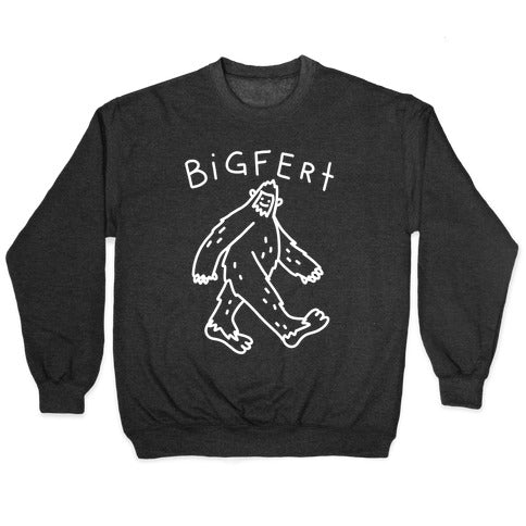 Derpy Bigfert Sasquatch Crewneck Sweatshirt T-Shirts, Hoodie | PureTeeCo.com (Image 1)