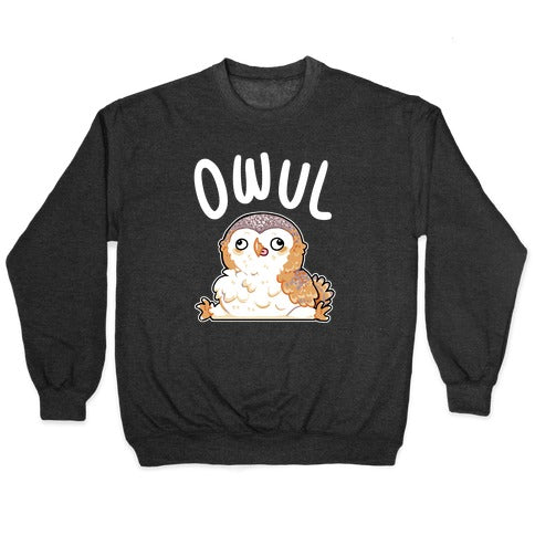 Derpy Owl Owul Crewneck Sweatshirt T-Shirts, Hoodie | PureTeeCo.com (Image 1)