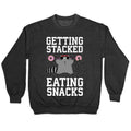 Getting Stacked Eating Snacks Crewneck Sweatshirt T-Shirts, Hoodie | PureTeeCo.com (Image 1)