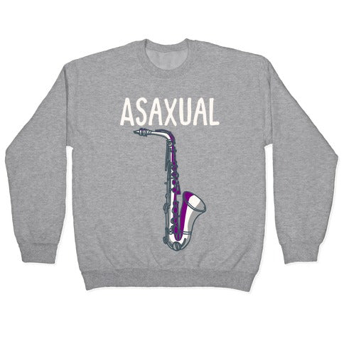 Asaxual White Print Crewneck Sweatshirt T-Shirts, Hoodie | PureTeeCo.com (Image 2)