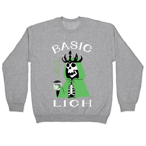 Basic Lich Crewneck Sweatshirt T-Shirts, Hoodie | PureTeeCo.com (Image 2)