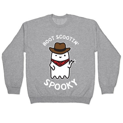 Boot Scootin' Spooky Crewneck Sweatshirt T-Shirts, Hoodie | PureTeeCo.com (Image 2)