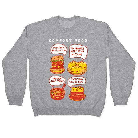 Comfort Food Crewneck Sweatshirt T-Shirts, Hoodie | PureTeeCo.com (Image 2)