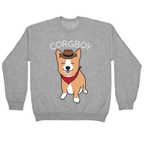 Corgboy Cowboy Corgi Crewneck Sweatshirt T-Shirts, Hoodie | PureTeeCo.com (Image 2)