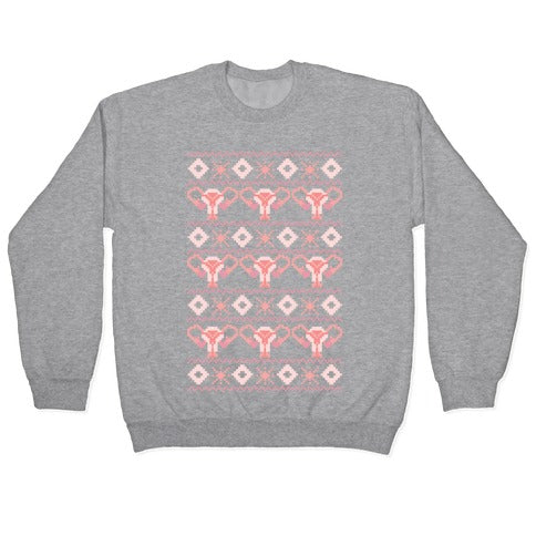Cuterus Uterus Pattern Crewneck Sweatshirt T-Shirts, Hoodie | PureTeeCo.com (Image 2)