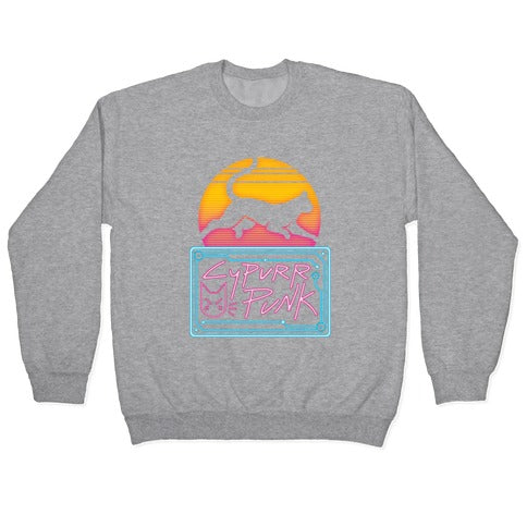 Cypurr Punk Crewneck Sweatshirt T-Shirts, Hoodie | PureTeeCo.com (Image 2)