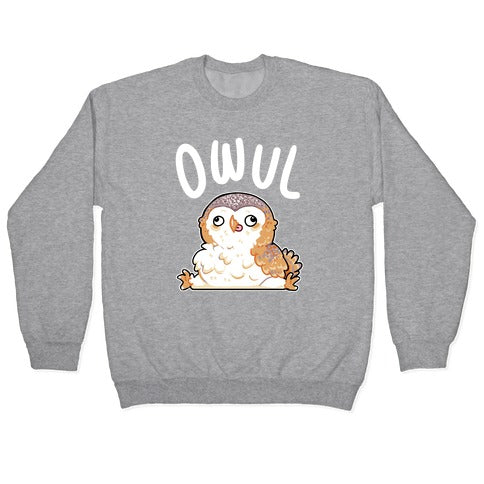 Derpy Owl Owul Crewneck Sweatshirt T-Shirts, Hoodie | PureTeeCo.com (Image 2)
