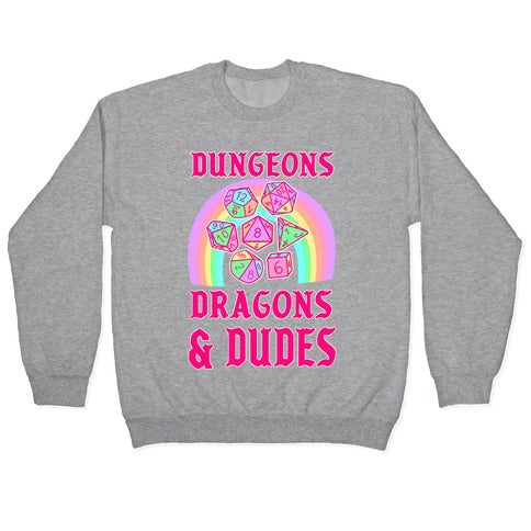 DnD & Dudes Dice Pastel Crewneck Sweatshirt T-Shirts, Hoodie | PureTeeCo.com (Image 2)