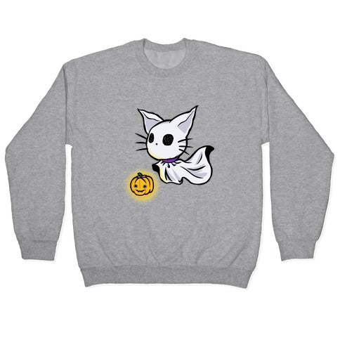 Ghost Cat Crewneck Sweatshirt T-Shirts, Hoodie | PureTeeCo.com (Image 2)