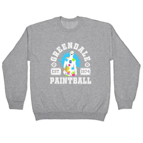 Greendale Community College Paintball Crewneck Sweatshirt T-Shirts, Hoodie | PureTeeCo.com (Image 2)