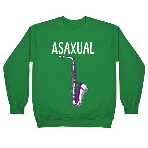 Asaxual White Print Crewneck Sweatshirt T-Shirts, Hoodie | PureTeeCo.com (Image 3)