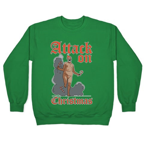 Attack On Christmas Crewneck Sweatshirt T-Shirts, Hoodie | PureTeeCo.com (Image 3)