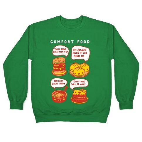 Comfort Food Crewneck Sweatshirt T-Shirts, Hoodie | PureTeeCo.com (Image 3)
