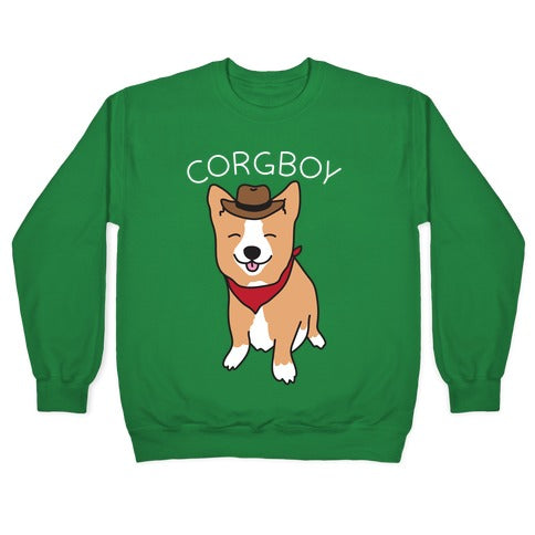 Corgboy Cowboy Corgi Crewneck Sweatshirt T-Shirts, Hoodie | PureTeeCo.com (Image 3)
